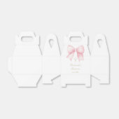 Doop roze strik bedankdoosjes (Uitgevouwen)