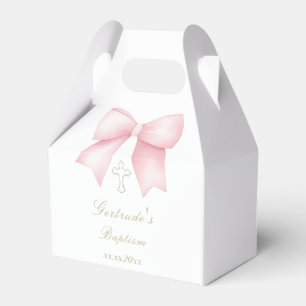 Doop roze strik bedankdoosjes