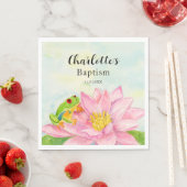 Doop Roze Waterlelie & Boomkikker Servet (Insitu)