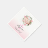 Doop Roze Wit Meisje Bloemenkruis | FOTO Servet (Hoek)