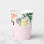 Doop roze witte bloemen meisje papieren bekers (Links)