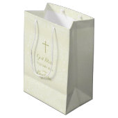 Doop Sage Delicate Bloemen Kant Medium Cadeauzakje (Achterkant Gekanteld)