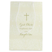 Doop Sage Delicate Bloemen Kant Medium Cadeauzakje (Achterkant)