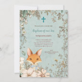  doop Schattige vos foto botanische baby boy Kaart (Voorkant)