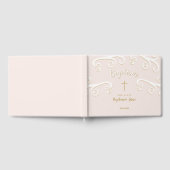 Doop Scrolls in Roze en Goud Gastenboek (Volledig)