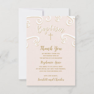 Doop Scrolls in Roze en Goud Kaart