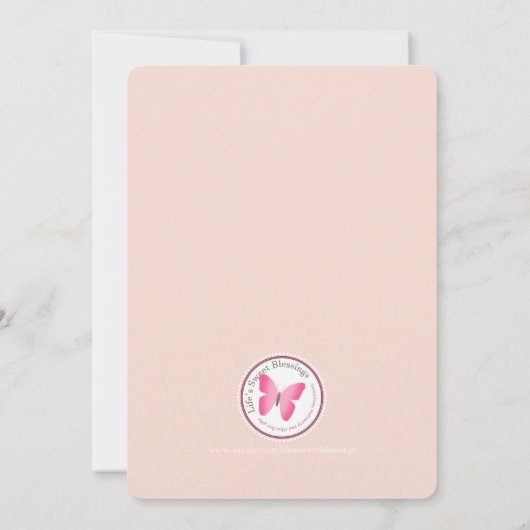 Doop Scrolls in Roze en Goud Kaart (Achterkant)