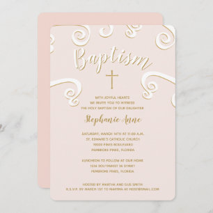 Doop Scrolls in Roze en Goud Kaart