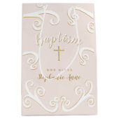 Doop Scrolls in Roze en Goud Medium Cadeauzakje (Voorkant)