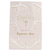 Doop Scrolls in Roze en Goud Medium Cadeauzakje (Achterkant)