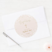 Doop Scrolls in Roze en Goud Ronde Sticker (Envelop)