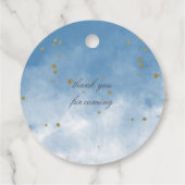 Doop Sky Blue Elegant Monogram Bedankjes Labels (Achterkant)