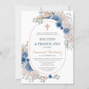 Doop Spaanse uitnodiging voor baby jongen