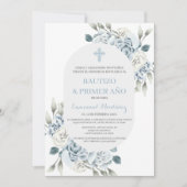 Doop Spaanse uitnodiging voor baby jongen (Voorkant)