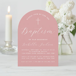 Doop Stof Roze Boog Roze Meisje Christening Kaart