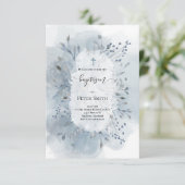 Doop stoffig blauw waterverf splash loof kaart (Staand voorkant)