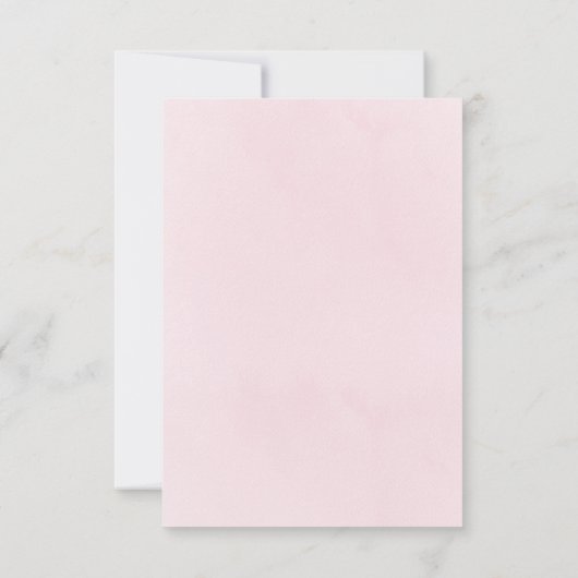 Doop stoffige roze bloemen krans dank u kaart (Achterkant)