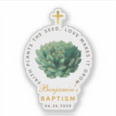 Doop Succulent Botanisch Geloof Planten Het Zaad Sticker (Voorkant)