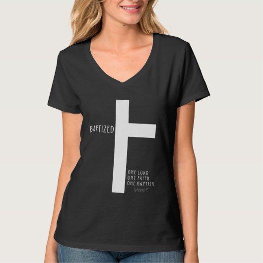 Doop T-shirt Eph 45 1 HEER 1 GELOOF 1 DOOP (Voorkant)