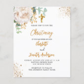 Doop tweeling eucalyptus budget uitnodiging flyer (Voorkant)