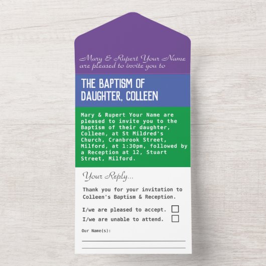 Doop Uitnodiging All In One (Binnen)