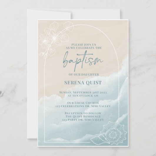 Doop Uitnodiging, Bewerkbaar, Doop Uitnodiging,  Kaart (Voorkant)