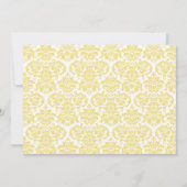 Doop Uitnodiging Geel en Grijs Damast (Achterkant)