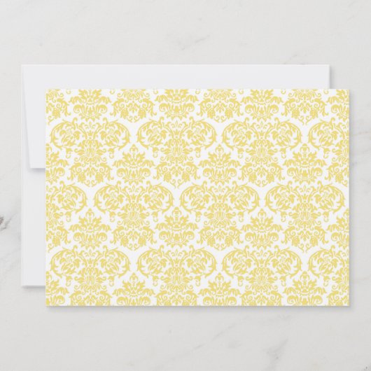 Doop Uitnodiging Geel en Grijs Damast (Achterkant)