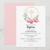 Doop Uitnodiging Meisje, Bloemen (Voorkant / Achterkant)