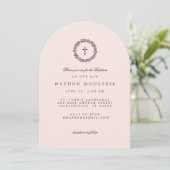 Doop Uitnodiging Roze (Staand voorkant)