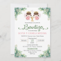 Doop Uitnodiging Spaans Twee Meisjes tweeling zuss