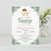 Doop Uitnodiging Spaanse jongen groen (Staand voorkant)