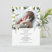 Doop Uitnodiging Waterverf Genderneutraal Foto (Staand voorkant)