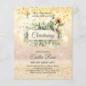 Doop Uitnodiging Woodland Uil Zonnebloem (Voorkant)