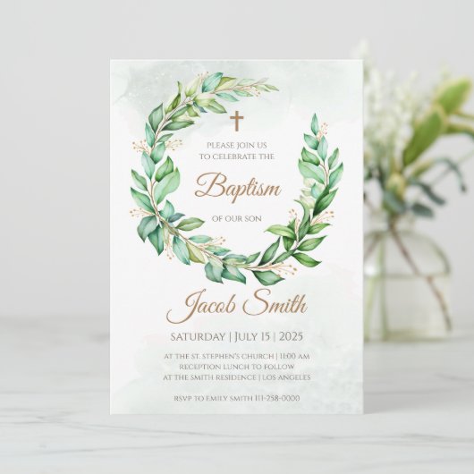 Doop uitnodigingen & Doop uitnodigingen voor Jonge (Staand voorkant)