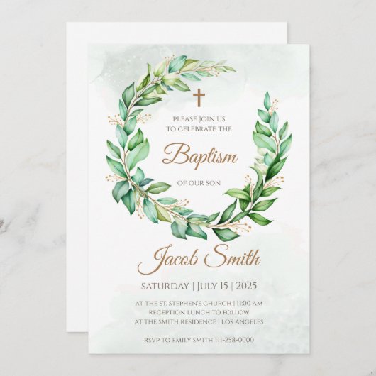 Doop uitnodigingen & Doop uitnodigingen voor Jonge (Voorkant / Achterkant)