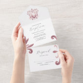 Doop Uitnodigingen en RSVP Card Dusty Pink Crest (Afscheurbaar)