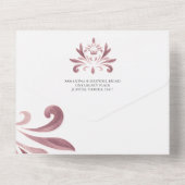 Doop Uitnodigingen en RSVP Card Dusty Pink Crest (Achterkant)