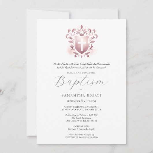 Doop Uitnodigingen Godsdienstige Godouders Naam (Voorkant)