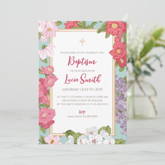 Doop uitnodigingen Meisjes voor Doop uitnodigingen (Staand voorkant)