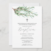 Doop Uitnodigingen Pijnboombogen Botanicals (Voorkant)