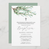 Doop Uitnodigingen Pijnboombogen Botanicals (Voorkant / Achterkant)