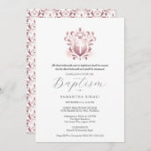 Doop Uitnodigingen Religieus stoffig Roos Kam (Voorkant / Achterkant)