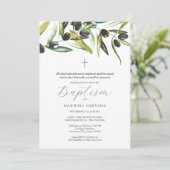 Doop Uitnodigingen Religieuze Olijftak (Staand voorkant)