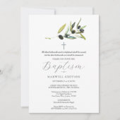 Doop Uitnodigingen Religieuze Olijftak (Voorkant)