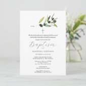 Doop Uitnodigingen Religieuze Olijftak (Staand voorkant)