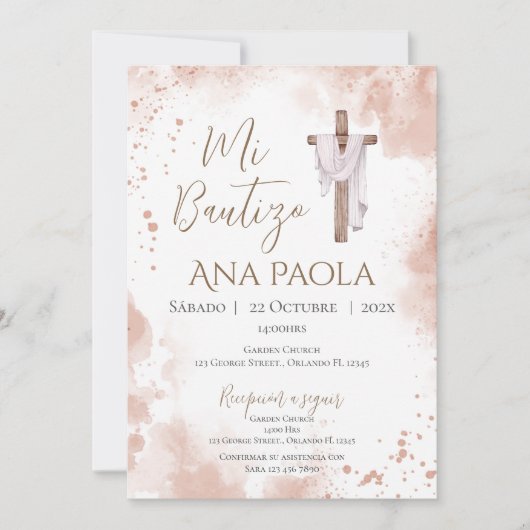 Doop van Boho-meisje Kaart (Voorkant)