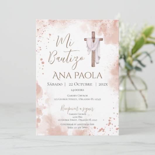 Doop van Boho-meisje Kaart (Staand voorkant)