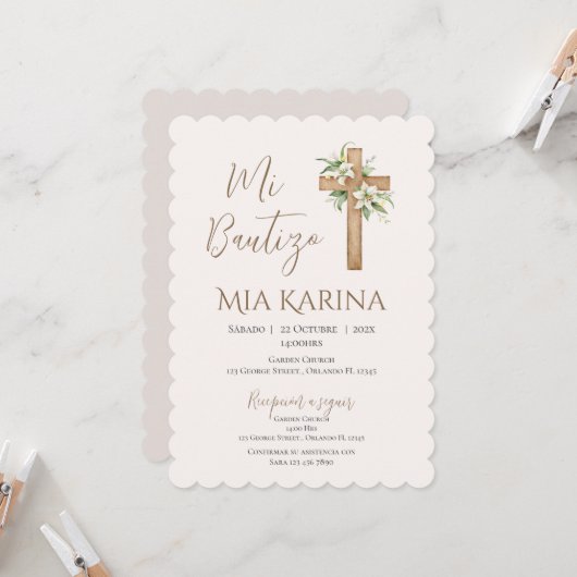 Doop van Boho met een beer in de wolken Kaart (Voorkant / Achterkant in situ)