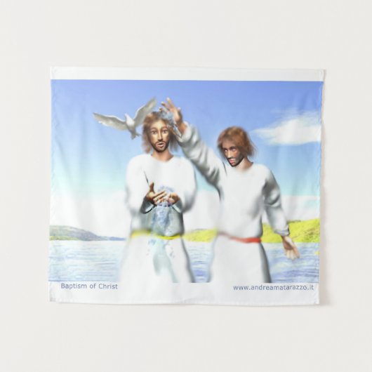 Doop van Christus Tapijt Wandkleed (Voorkant (horizontaal))